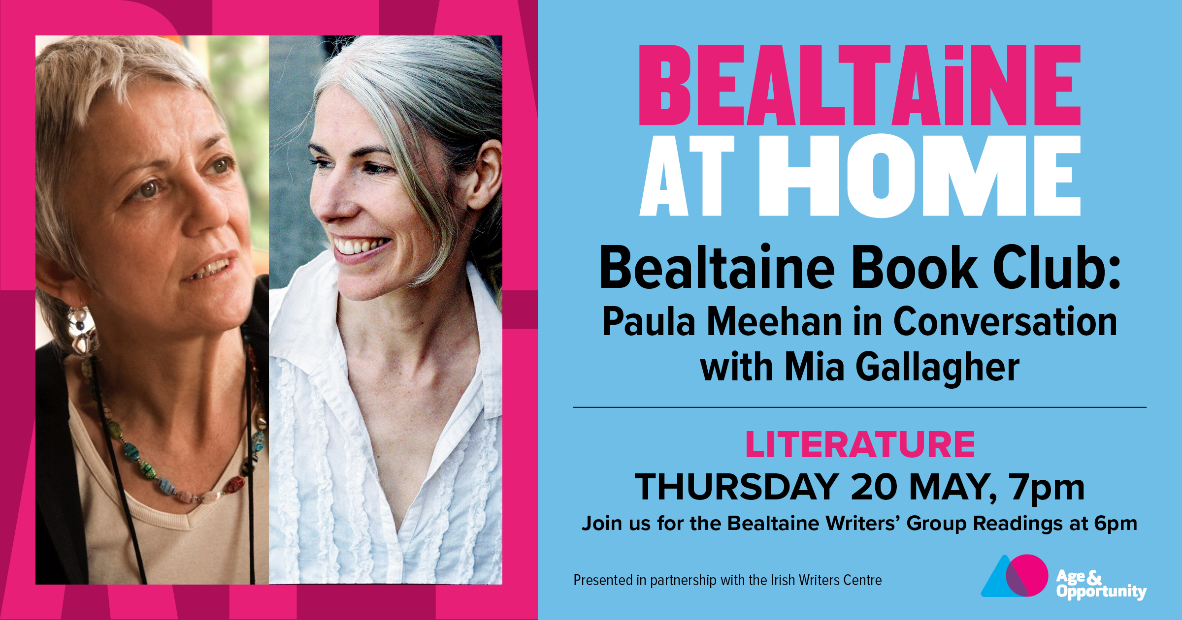 Bealtaine Book Club in partnership with the Irish Writers Centre: Paula Meehan in conversation with Mia Gallagher