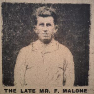 Photograph of Frank Malone from Leinster Leader obituary published on 12 September 1953