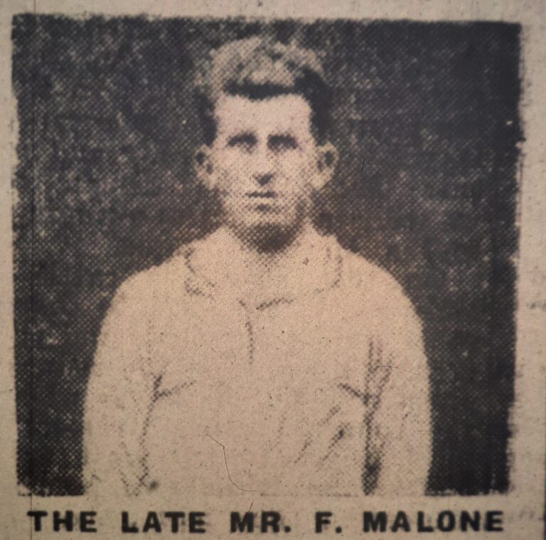 Photograph of Frank Malone from Leinster Leader obituary published on 12 September 1953