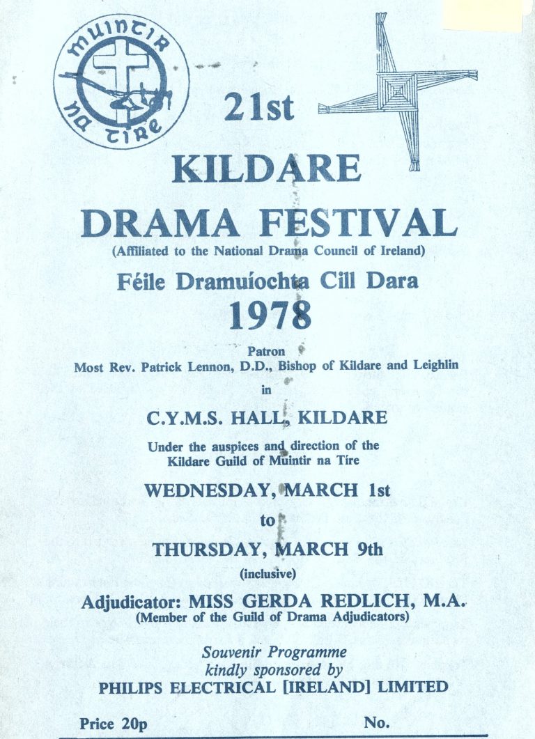 Image advertising the 21st Kildare Drama Festival including dates and venues.