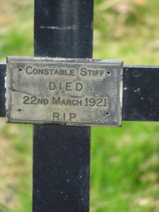 Grave of Constable Stift, died in March 1921.