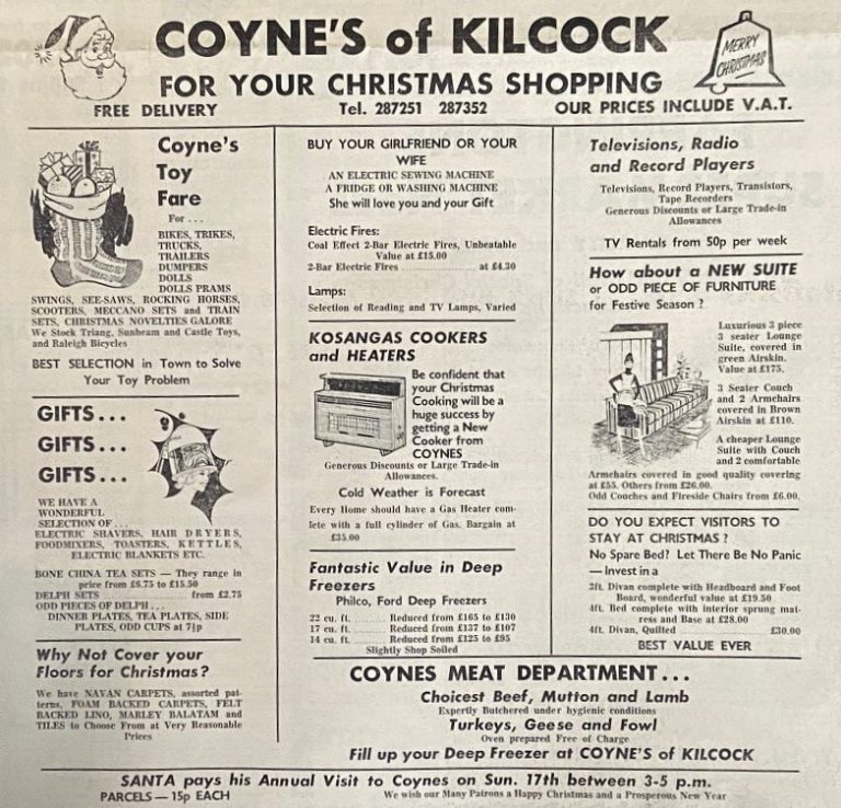 Advertisement for Coyne's of Kilcock