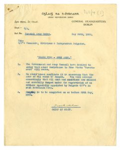 Dump Arms Order for anti-Treaty Irish Republican Army, May 1923