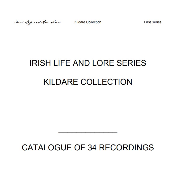 Front cover of catalogue to Irish Life & Lore Kildare Collection