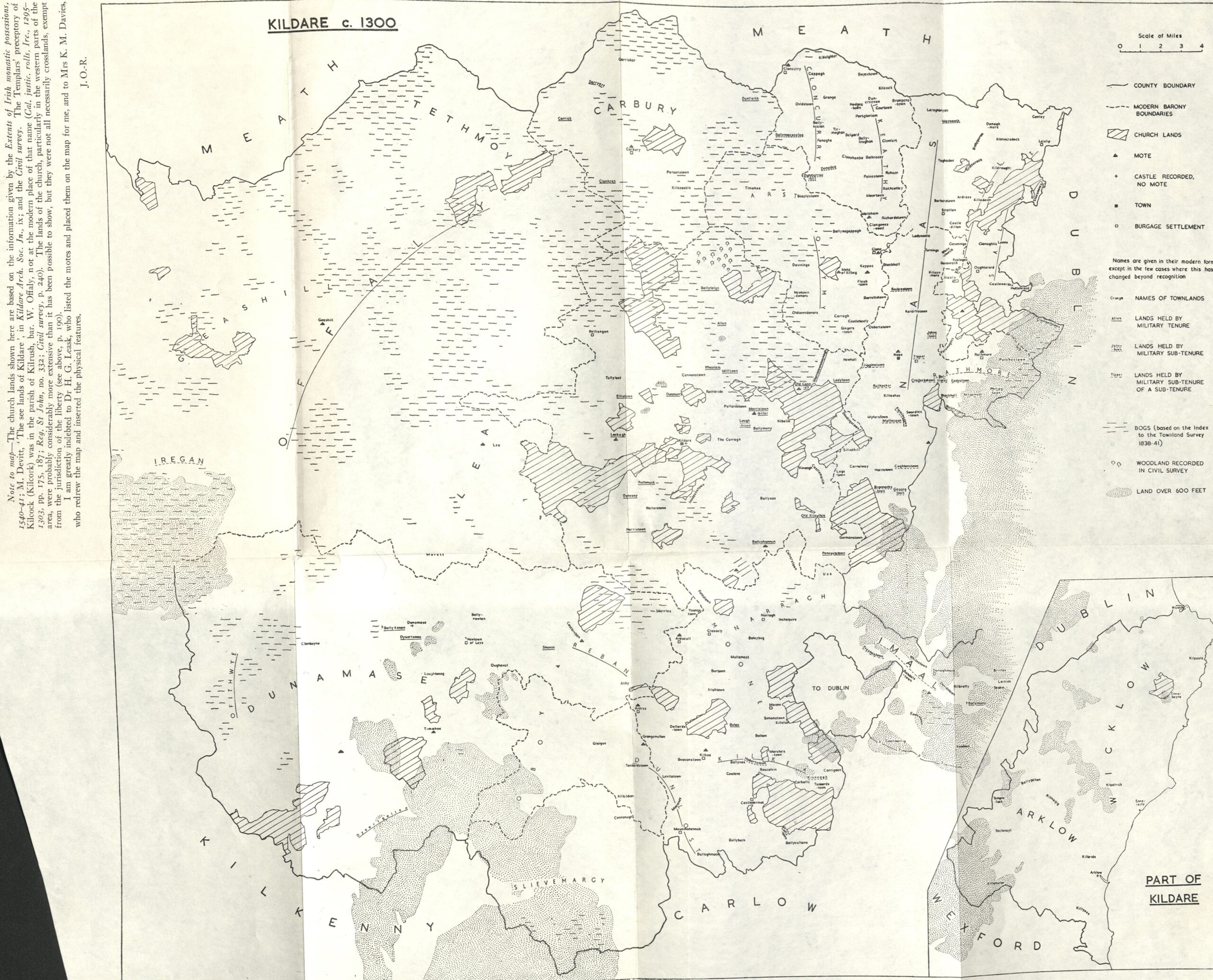 Map of Kildare c. 1300