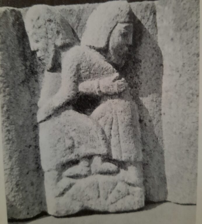 Close-up of carving from Kilteel taken from article by H.G. Leask in Journal of the Royal Society of Antiquaries (Vol. LXV, 1935).